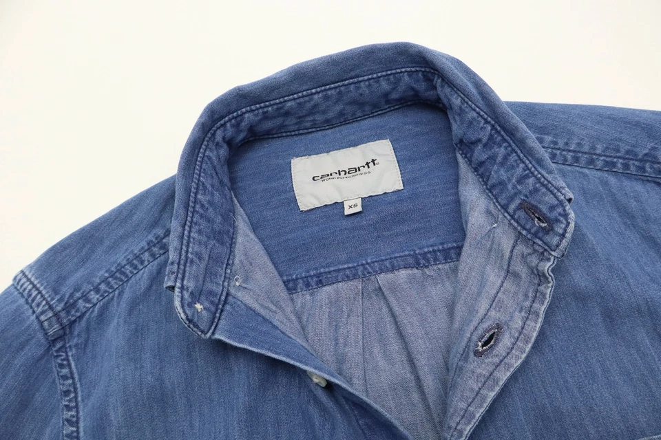 Carhartt Civic Shirt Chemise Homme XS Bleu Jeans Poche Poitrine Manches Longues - Photo 4/4
