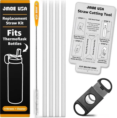 JMOE USA Replacement Straws For Thermoflask Water Bottles | Fits 14, 16, 18, 24, 32, 40oz