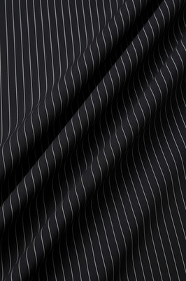 Black in White pinstripe Suiting Fabric Best for Suit Jacket Pants Italy