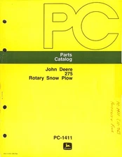 John Deere 275 Rotary Snow Plow Parts Catalog PC-1411 Manual