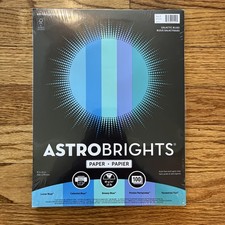 Astrobrights 91529 Assorted Blue Colored Paper 8.5" X 11" 24 lbs 100 Sheets New