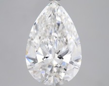 Pear Cut 4 Carat Cert. AGI Natural Mined Diamond Loose D color VVS2 clarity