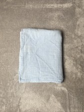 Forever Baby Solid Blue Muslin Blanket Soft Light Cotton Swaddle Lovey 36"x44"