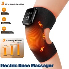 Electric Knee Massager 3 Levels Heat Vibration Joint Brace Shoulder Pain Relief