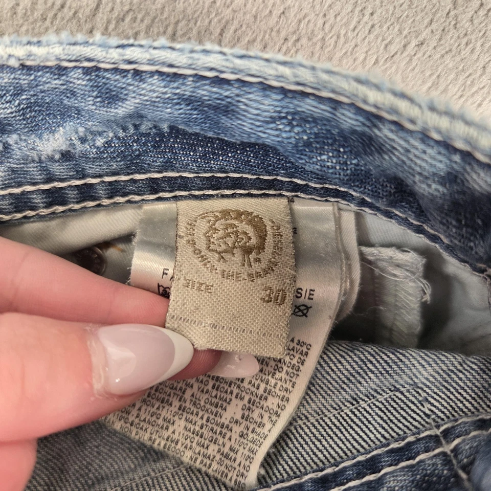 Jeans masculino Diesel Zathan azul bootcut jeans desbotado 008B9 serve 31x30 alterado - Imagem 4 de 4