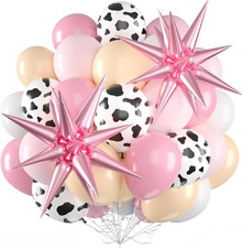 Cowgirl Balloons, 12 Inch Pink Cow Print Western Rodeo Birthday Party Decor