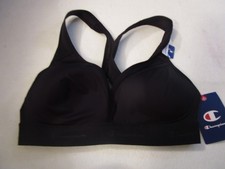 New Champion B9373 Women's BLACK Bra Wireless Medium Impact Sports Bra Size M