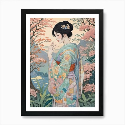 Admiring The Blossoms Art Print Framed Wall Art Poster Canvas Print Picture