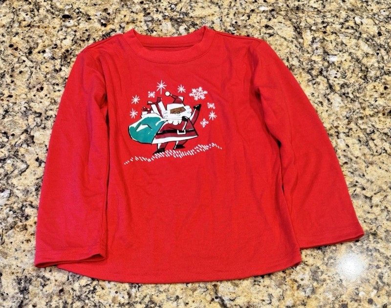 Toddler - Christmas Santa Shirt Size 3T - African American Face