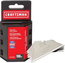 CRAFTSMAN Utility Knife Blades, 100 Pack, For Drywall, Leather, Rubber and More