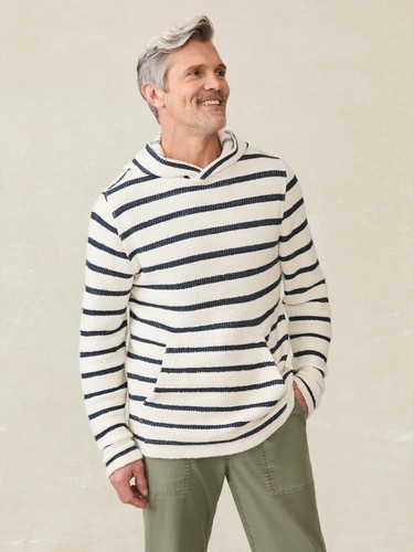 Faherty Whitewater Full Zip Hoodie Grey Shell Loop