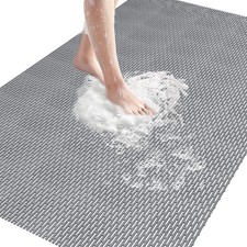 Non Slip Shower Mat: 36" X 24" Extra Large Shower Mats for Inside Shower - PVC