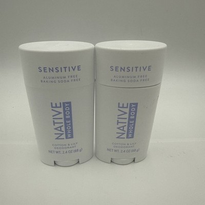 2 PACK - Native Whole Body Deodorant Sensitive Cotton & Lily, 2.4oz