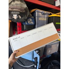 weekly whiteboard calendar with cork board