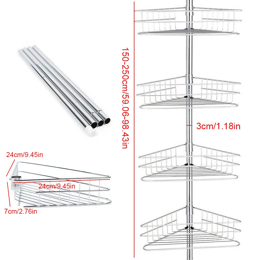 1/3pcs Corner Shower Shelves, Bathroom Storage Rack, Punch-Free Shower  Shelf For Inside Shower, Shampoo Shower Gel Holder For Shower Wall,  Bathroom Ca