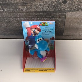 FIGURA YOSHI AZUL SUPER MARIO MUNDO DE NINTENDO 2.5" MANCAVE JAKKS PACIFIC NES