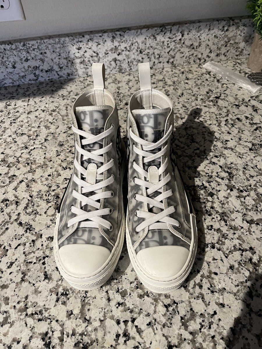 Dior High Top White Black Oblique Canvas | eBay