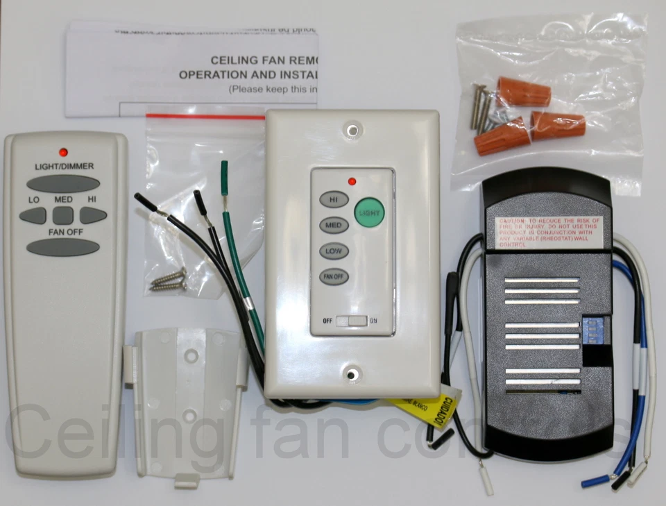 Universal Harbor Breeze ceiling fan Remote and Receiver kit plus Wall remote