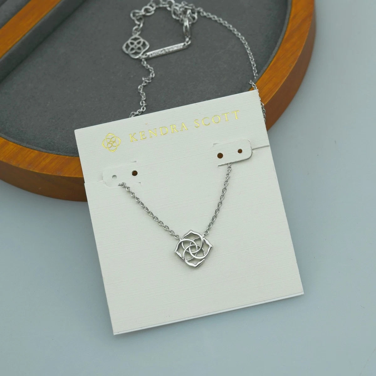 Kendra Scott Decklyn Pendant Necklace Rhodium NEW eBay