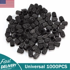 1000 Pcs Universal Black Plastic Car Motor Tire Valve Stem Caps Black
