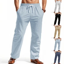 Men Casual Sports Pants Workout Slim Fit Sweatpant Long Trousers