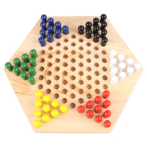 Chinese Checkers Set With Multiple Chess Pieces Wooden Board Interactive NY9 - Picture 18 of 23