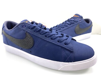 NIKE SB ZOOM BLAZER LOW GT ISO MIDNIGHT NAVY BLACK ORANGE LABEL