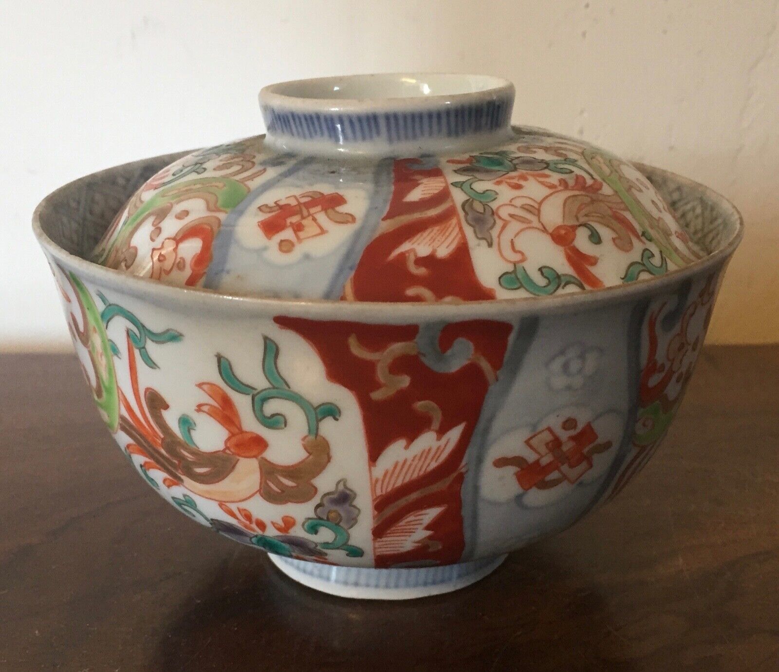 Antique Regular dealer Japanese Porcelain Rice Soup Bowl & Daily bargain sale Cover c. 19th Imari