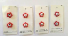 JHB International Creative Shank Buttons Smile Flowers 8 Buttons Plastic 