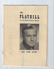 Original Playbill 1949 All For Love The Mark Hellinger Theatre