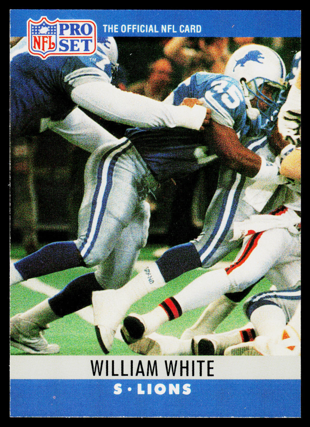 William White, 1990 Pro Set, #104, Detroit Lions, RC