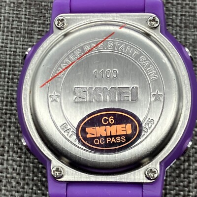 SKMEI Purple Six Digits Digital NWT As Is Silicone Silver Heart Week Days Unisex SKMEI Purple Six Digits Digital NWT As Is Silicone Silver  main image 2