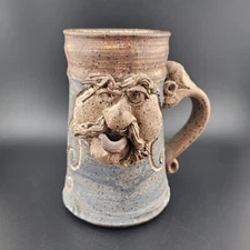 John Coiner Studio Art Pottery Ugly Face Mug handmade Stoneware Signed