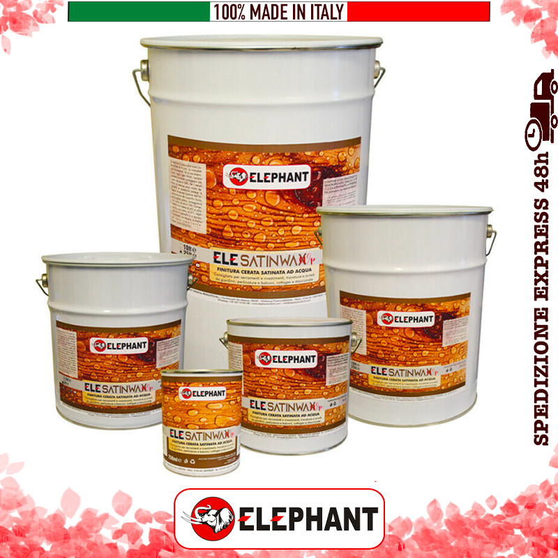 Vernice finitura trasparente per legno ad acqua cerata satinata ELE SATINWAX WP