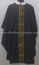 Neu Blackchasuble Geistlicher Gothic &hearts; Vestment & Stola, Kasel, Casel , Casulla