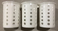 (LOT OF 3) Vollrath 52643 White Plastic Silverware 5-5/8”Cylinder SILV-A-TAINER