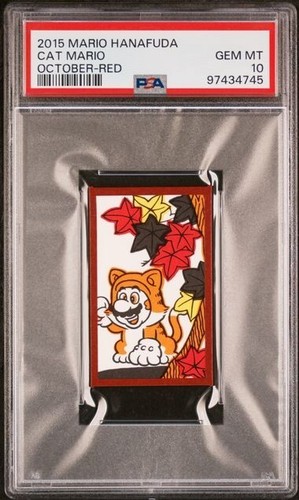 PSA 10 MARIO HANAFUDA CAT MARIO OCTOBER RED 2015 GEM MINT