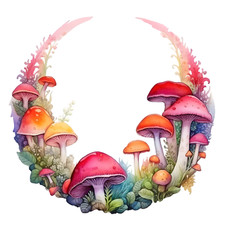 Wall decal sticker mushroom wall sticker 18 x 18 cm large