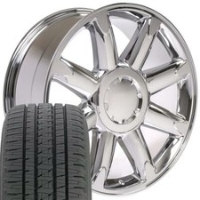 5304 Chrome 20x8.5 Wheels Bridgestone Tires Set Fit Sierra Yukon Silverado 5304 Chrome 20x8.5 Wheels Bridgestone Tires Set Fit Sierra Yukon Silverado