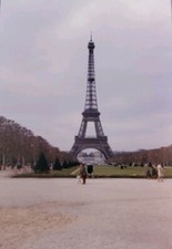 1966 Paris France Eiffel Tower People  Snapshot Kodachrome Vtg