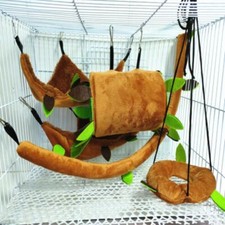 5Pcs Pet Hamster Bird Hanging Swing Hammock Animal Rat Mouse Cage Rope Bed Toys