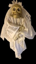 Vintage Halloween Skeleton Bride Animated Talks Singing Tested 