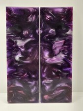 2 PCS COMPOSITE KNIFE HANDLE MATERIAL BLANK SCALES: ORCHID HAZE 5597