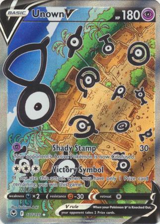 Unown V - 177/195 - Alternate Art Ultra Rare Near Mint Sword Unown V - 177/195 - Alternate Art Ultra Rare Near Mint Sword