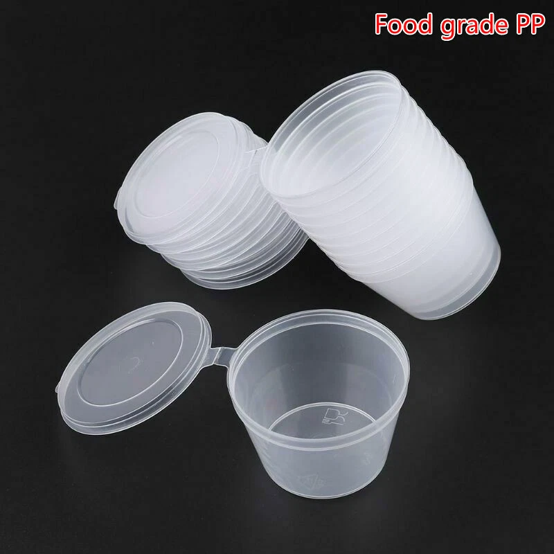 100pcs Plastic Sauce Containers Clear Disposable Small Food Storage Cup 1oz  35ml