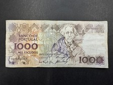Banco De Portugal 1000 Escudos (12th Print) Vintage Banknote 1983-1994