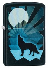 Wolf and Moon Design Zippo Lighter (Zippo Code 29864)