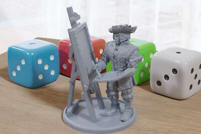Male Artist - Medieval Townsfolk / Villagers - 3D Printed Minifigures for Tablet