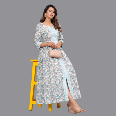 white christmas dresses Shop Juniper Off-White Floral Cotton Maxi Dress main image 1