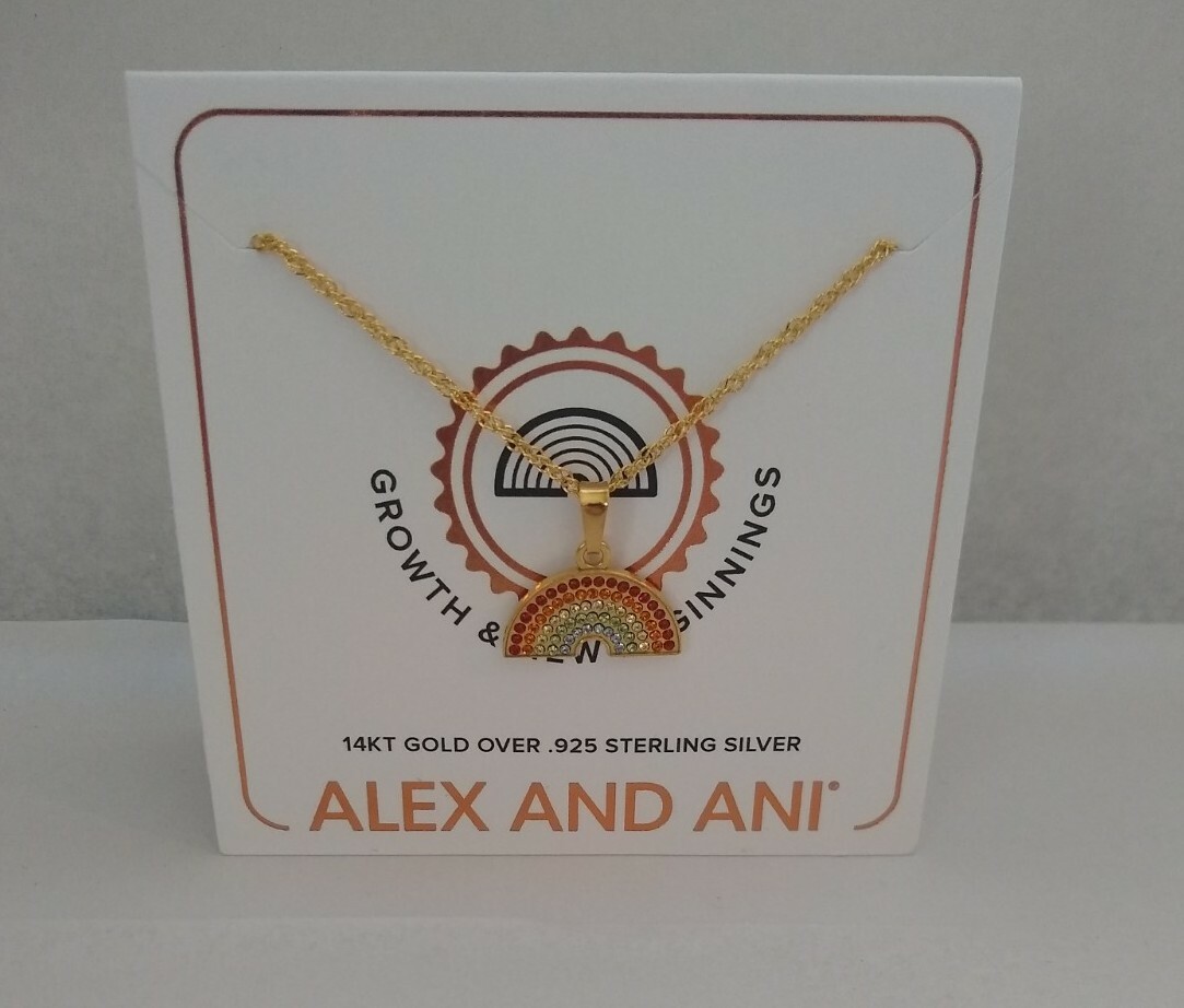 ALEX AND ANI★Rainbow Adjustable Necklace 14kt Gold Plated Alex and Ani Crystal Rainbow Pendant Necklace - 14k Gold